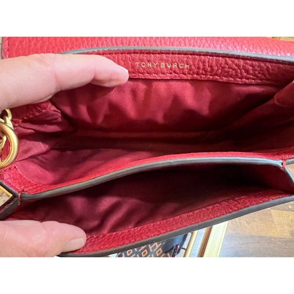 ♦️♦️  TORY BURCH AUTHENTIC RED LEATHER CHELSEA HANDBAG ♦️♦️ - Picture 11 of 14
